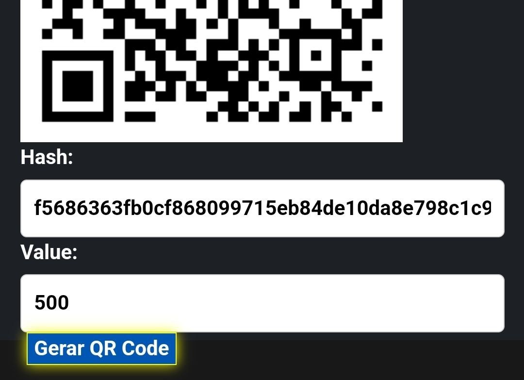 QR code generation function for receiving exact amounts.